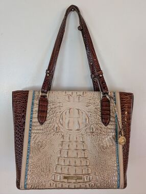 Brahmin Medium Misha Tote Sand Santana Tote Shoulder Bag